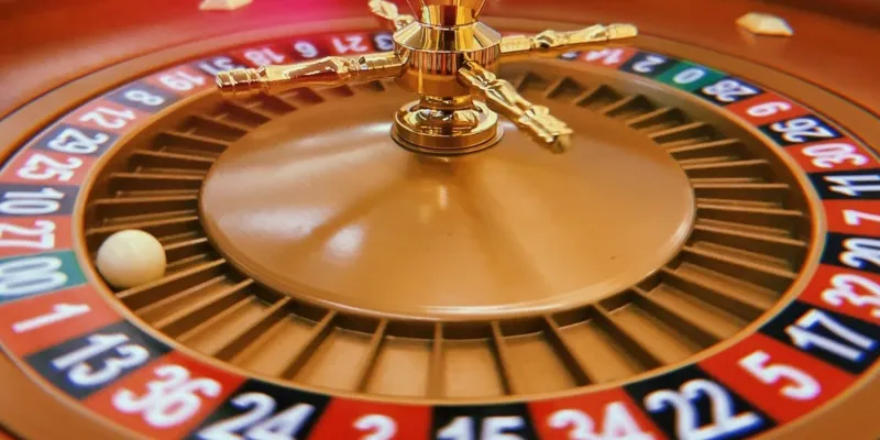 a roulette wheel with a ball